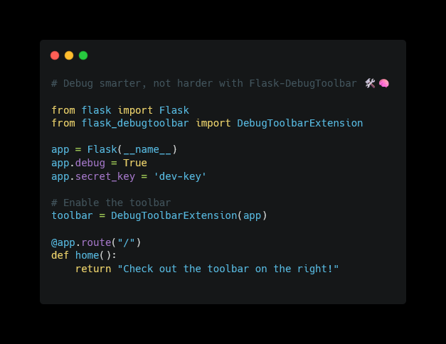 flask debug toolbar