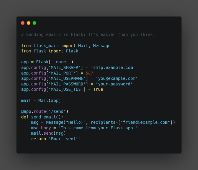 Flask-mail to send mail