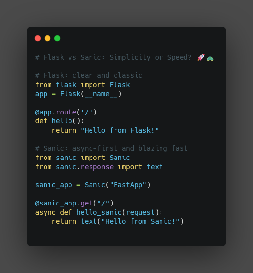 flask vs sanic tutorial