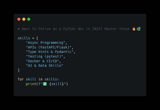 Python developer skills